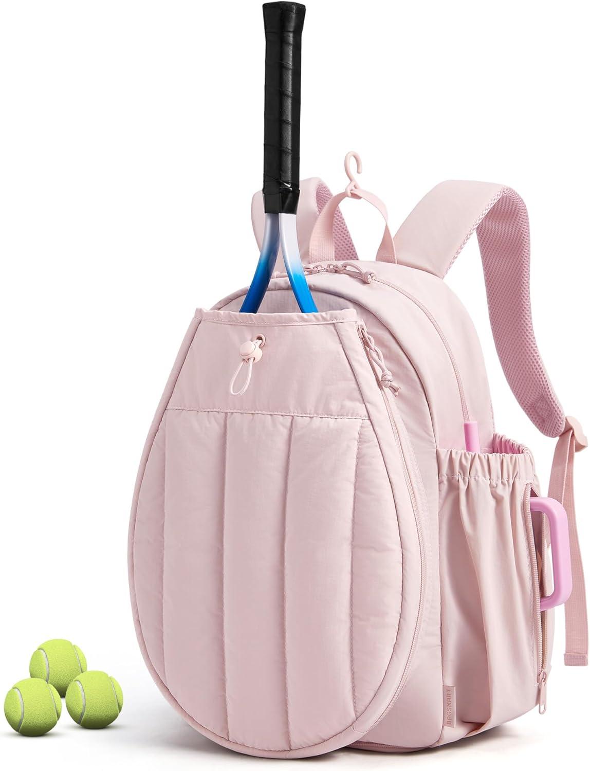 image:imageBAGSMART Tennis Gym Bag for Women Tennis Bag Holds 2 Rackets with Shoe Compartment amp Wet Pocket Sports Duffle Bags fits up to 156 Laptop Women Overnight Weekend BagFCandy Pink