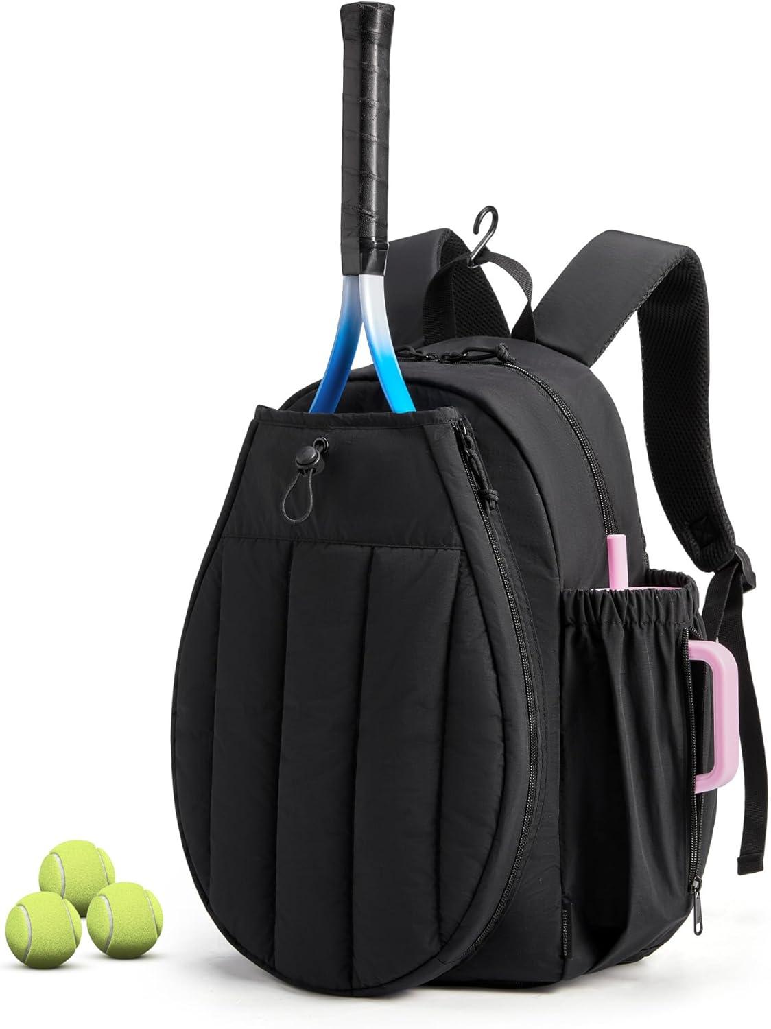 image:imageBAGSMART Tennis Gym Bag for Women Tennis Bag Holds 2 Rackets with Shoe Compartment amp Wet Pocket Sports Duffle Bags fits up to 156 Laptop Women Overnight Weekend BagEJet Black