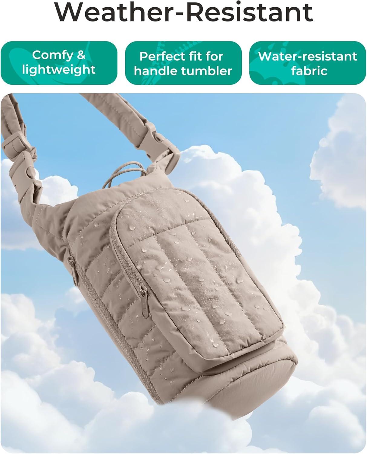 image:imageBAGSMART Water Bottle Holder Bag with Strap 4032 oz Crossbody Bag Gym Accessories Sling Purses for WomenDark Pink