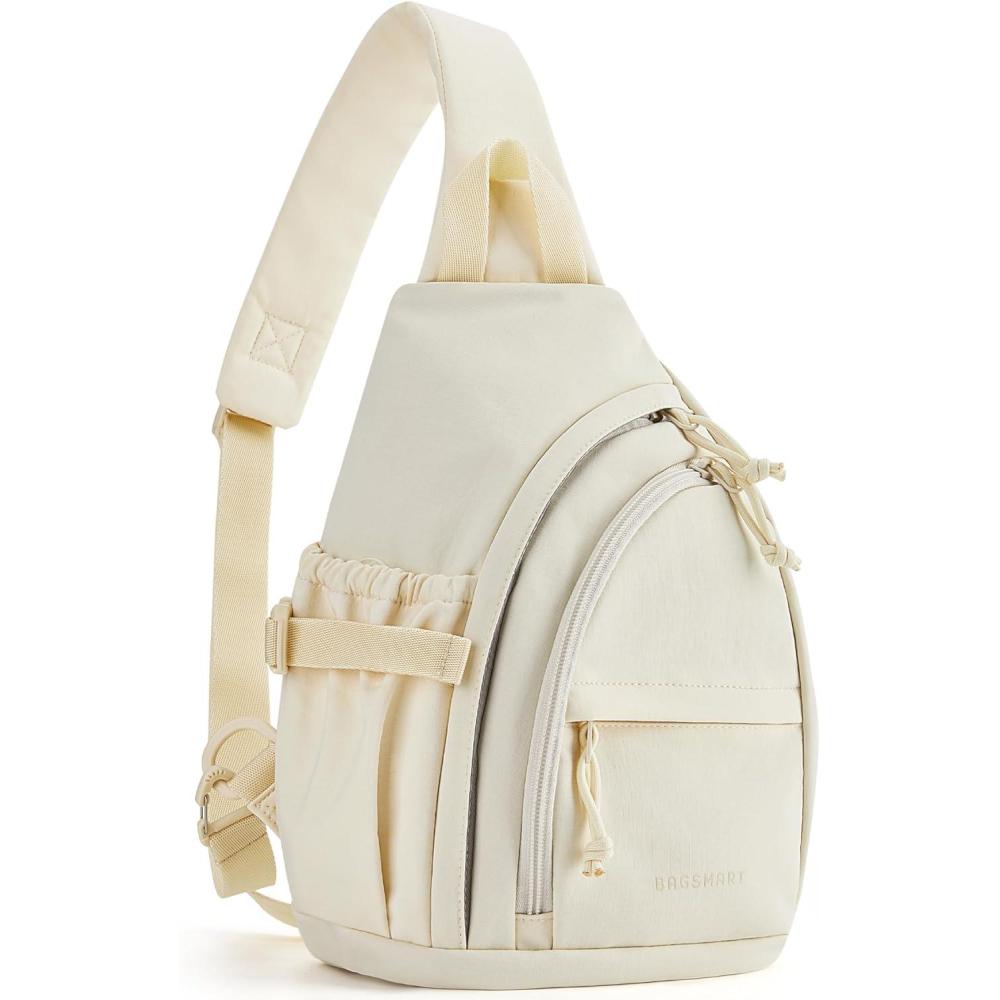 image:imageBAGSMART Puffy Water Bottle Crossbody Bags for Women Small Cross body Purse With Bottle Holder Hobo Handbag for Travel01beige