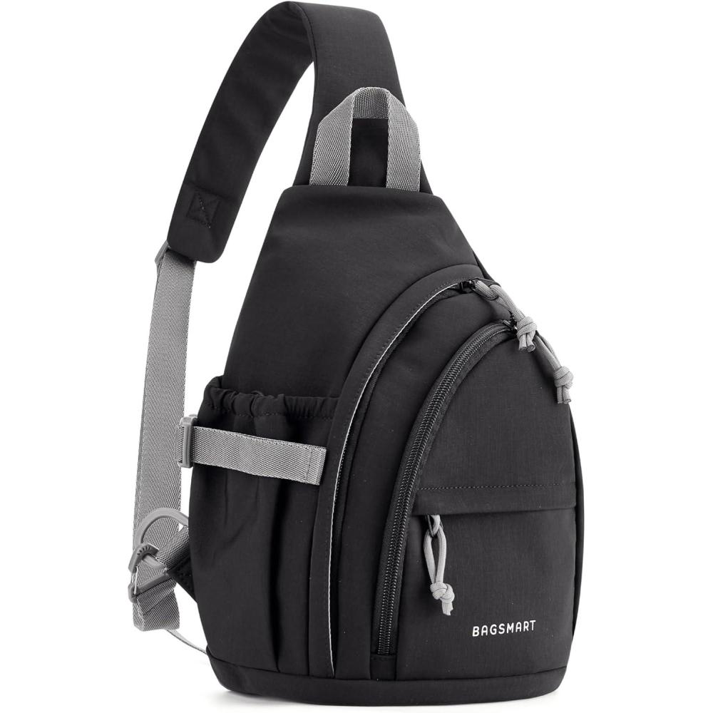 image:imageBAGSMART Puffy Water Bottle Crossbody Bags for Women Small Cross body Purse With Bottle Holder Hobo Handbag for Travel01black