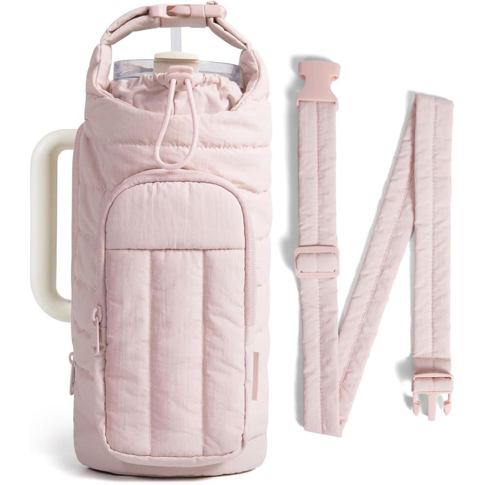 image:imageBAGSMART Water Bottle Holder Bag with Strap 4032 oz Crossbody Bag Gym Accessories Sling Purses for WomenPink