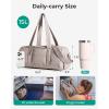 BAGSMART Reiki Gym Bag for Women, Medium Yoga Mat Crossbody Bag with Wet & Dry Pocket, Quilted Gym Shoulder Bag for Weekend, Lavender Gray(15L-Candy Pink)