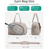 BAGSMART Tennis Gym Bag for Women, Tennis Bag Holds 2 Rackets with Shoe Compartment & Wet Pocket, Sports Duffle Bags fits up to 15.6″ Laptop, Women Overnight Weekend Bag(D-Light Gray)
