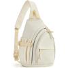 BAGSMART Puffy Water Bottle Crossbody Bags for Women, Small Cross body Purse With Bottle Holder, Hobo Handbag for Travel(01-beige)