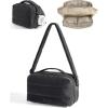 BAGSMART Puffy Water Bottle Crossbody Bags for Women, Small Cross body Purse With Bottle Holder, Hobo Handbag for Travel(3.5l-black)