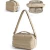 BAGSMART Puffy Water Bottle Crossbody Bags for Women, Small Cross body Purse With Bottle Holder, Hobo Handbag for Travel(3.5l-camel)