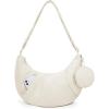 BAGSMART Puffy Water Bottle Crossbody Bags for Women, Small Cross body Purse With Bottle Holder, Hobo Handbag for Travel(4.5l-beige)