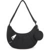 BAGSMART Puffy Water Bottle Crossbody Bags for Women, Small Cross body Purse With Bottle Holder, Hobo Handbag for Travel(4.5l-black)
