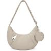BAGSMART Puffy Water Bottle Crossbody Bags for Women, Small Cross body Purse With Bottle Holder, Hobo Handbag for Travel(4.5l-camel)