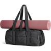 BAGSMART Reiki Gym Bag for Women, Medium Yoga Mat Crossbody Bag with Wet & Dry Pocket, Quilted Gym Shoulder Bag for Weekend, Lavender Gray(15L-Black)