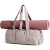 BAGSMART Reiki Gym Bag for Women, Medium Yoga Mat Crossbody Bag with Wet & Dry Pocket, Quilted Gym Shoulder Bag for Weekend, Lavender Gray(15L-Sand Brown)