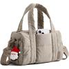 BAGSMART Reiki Gym Bag for Women, Medium Yoga Mat Crossbody Bag with Wet & Dry Pocket, Quilted Gym Shoulder Bag for Weekend, Lavender Gray(5L-Latte Brown)