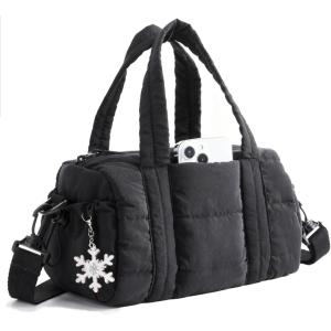 BAGSMART Reiki Gym Bag for Women, Medium Yoga Mat Crossbody Bag with Wet & Dry Pocket, Quilted Gym Shoulder Bag for Weekend, Lavender Gray(5L-Jet Black)