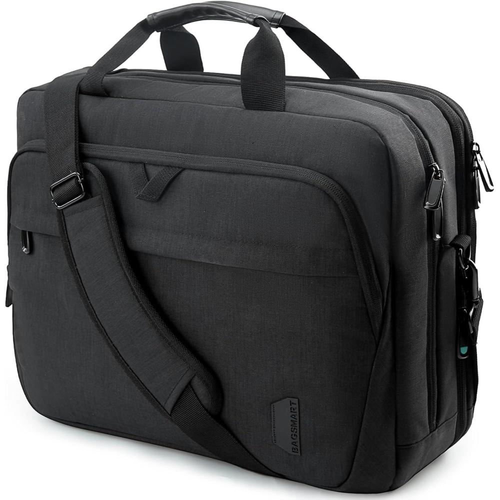 image:imageBAGSMART 173 Inch Laptop Bag Expandable Computer Bag Laptop Briefcase Men WomenLaptop Shoulder BagWork Bag Business Travel Office BlackBlack173 Inch