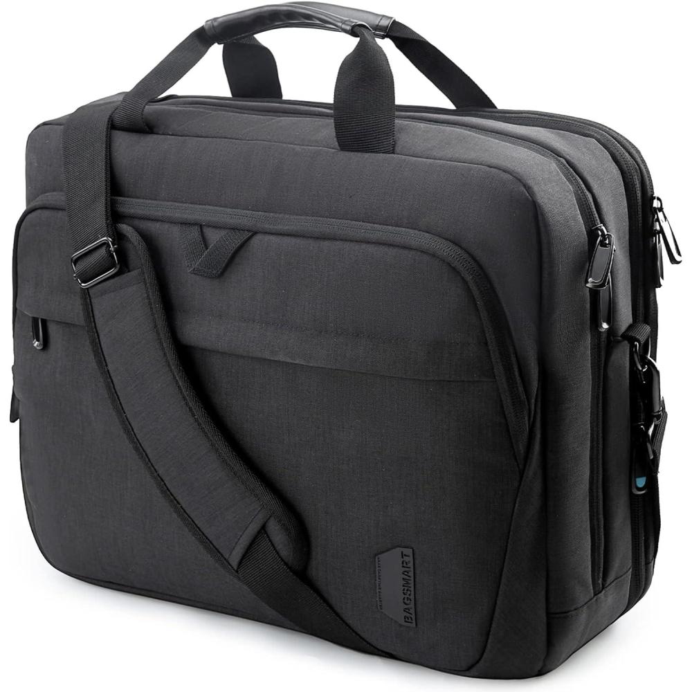 image:imageBAGSMART 173 Inch Laptop Bag Expandable Computer Bag Laptop Briefcase Men WomenLaptop Shoulder BagWork Bag Business Travel Office BlackBlack184 Inch