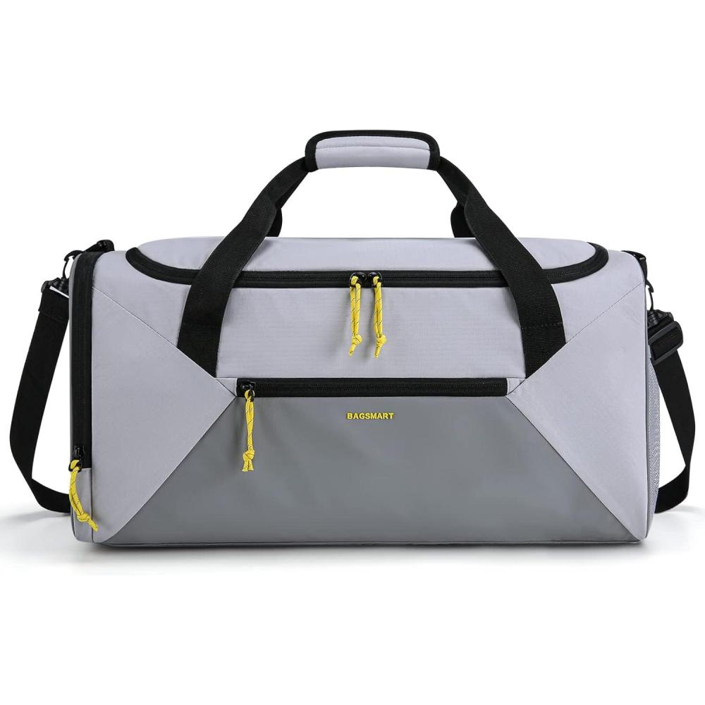 image:imageBAGSMART Gym Bag for Women Men 36L Small Sports Bag With Shoe Bag Lightweight Weekender Carry On Duffel Bag Water Resistant Workout Duffel Bags for Traveling Gray