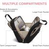 BAGSMART 17.3 Inch Laptop Bag Expandable Briefcase for Women Large Computer Bag for Business Office Travel, Quilted Black(Black)