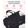 BAGSMART Laptop Bag for Women/Men, 15.6 Inch Briefcase, Stylish Leather Computer Messenger Bag for Office Business, Black(1-black)