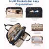 BAGSMART Laptop Bag for Women/Men, 15.6 Inch Briefcase, Stylish Leather Computer Messenger Bag for Office Business, Black(1-black)
