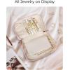 BAGSMART Travel Jewelry Case Jewelry Box Organizers and Storage Earings Holder Organizer for Women for Necklaces, Bracelets, Rings-Beige(A-Beige)