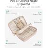 BAGSMART Travel Jewelry Case Jewelry Box Organizers and Storage Earings Holder Organizer for Women for Necklaces, Bracelets, Rings-Beige(A-Beige)