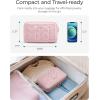 BAGSMART Travel Jewelry Case Jewelry Box Organizers and Storage Earings Holder Organizer for Women for Necklaces, Bracelets, Rings-Beige(A-Green)