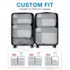 BAGSMART Compression Packing Cubes for Travel, 6 Set Packing Cubes for Carry on Suitcases, Compression Travel Cubes & Suitcase Organizer for Packing with Shoe Bag Khaki(01-Grey)
