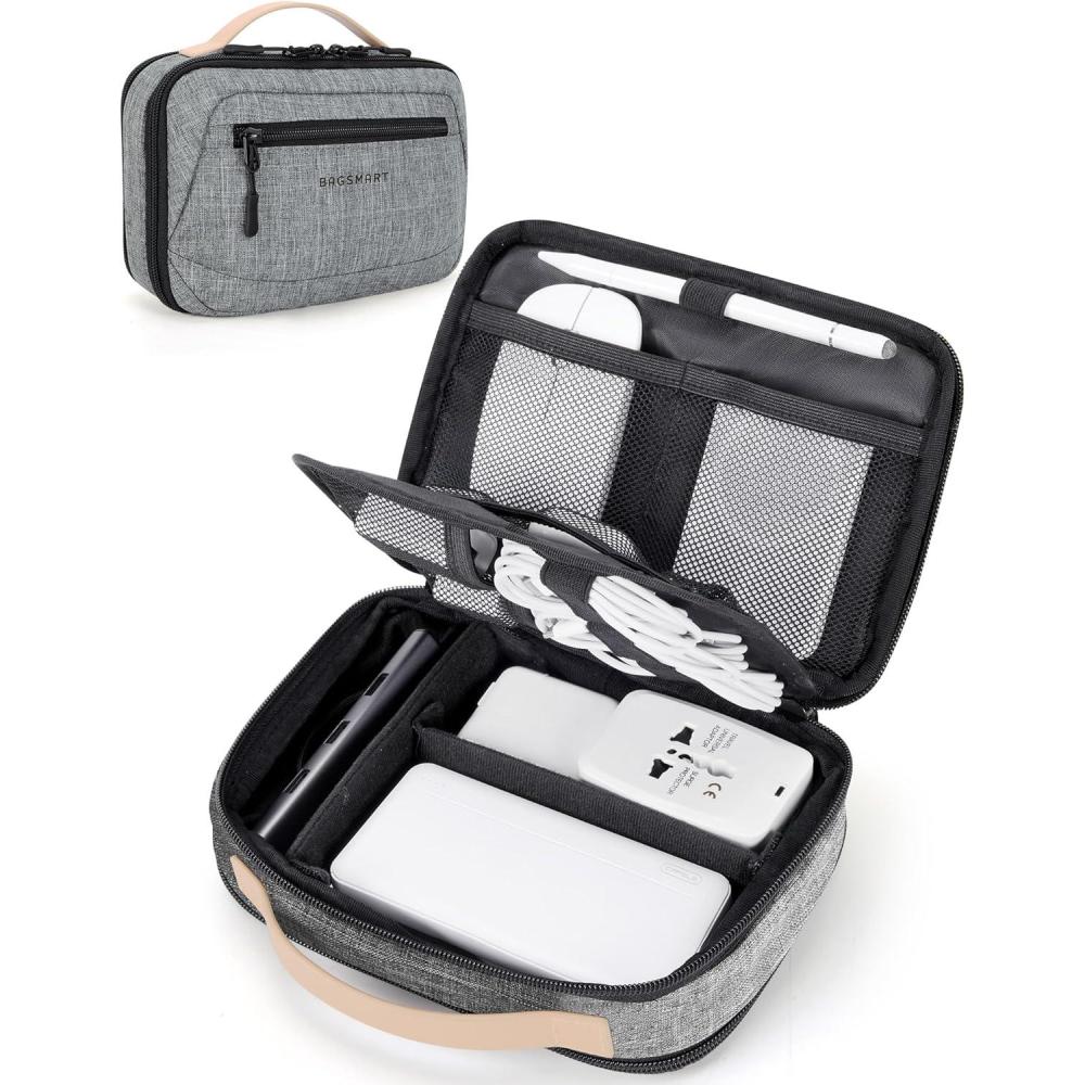 image:imageBAGSMART Electronics Organizer Travel Case Cord Organizer Travel Cable Bag for Tech AccessoriesGray
