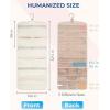 BAGSMART Hanging Jewelry Organizer Storage with Hanger Metal Hooks Double-Sided Jewelry Holder for Earrings, Necklaces, Rings on Closet, Wall, Door, 1 piece Large Black(Beige)