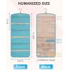 BAGSMART Hanging Jewelry Organizer Storage with Hanger Metal Hooks Double-Sided Jewelry Holder for Earrings, Necklaces, Rings on Closet, Wall, Door, 1 piece Large Black(Teal)