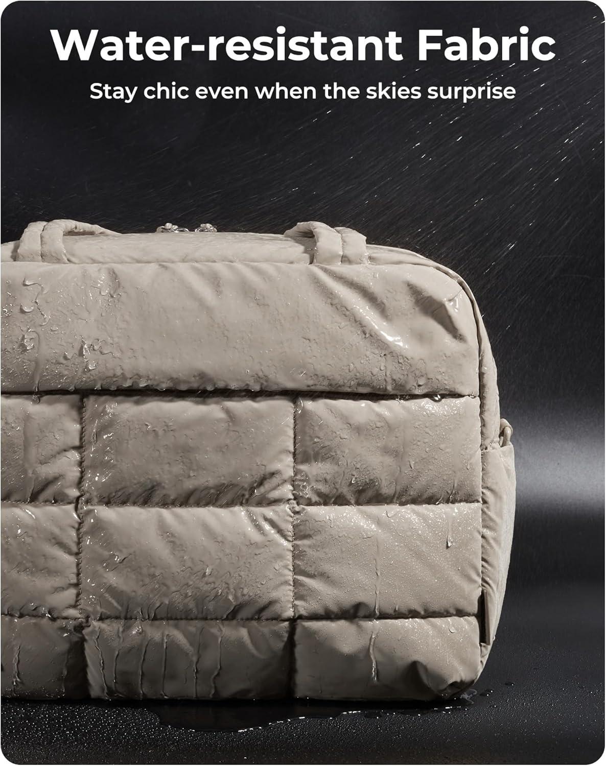 image:imageBAGSMART Large Gym Bag for Women Carry on Travel Duffel Bag Waterresistant Weekender with Shoe Compartment for Gym Travel Work ClassicCamel