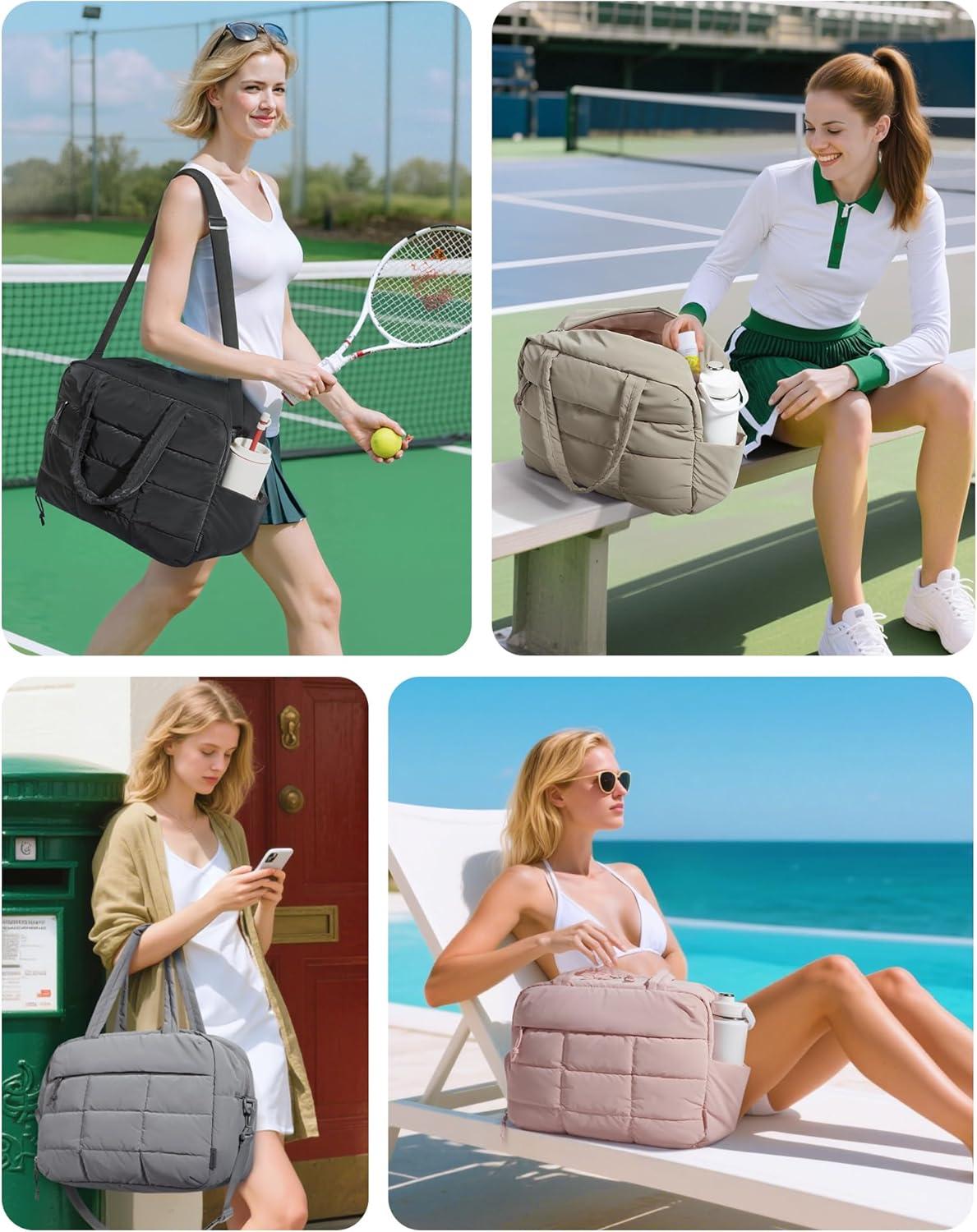 image:imageBAGSMART Large Gym Bag for Women Carry on Travel Duffel Bag Waterresistant Weekender with Shoe Compartment for Gym Travel Work ClassicLight Pink
