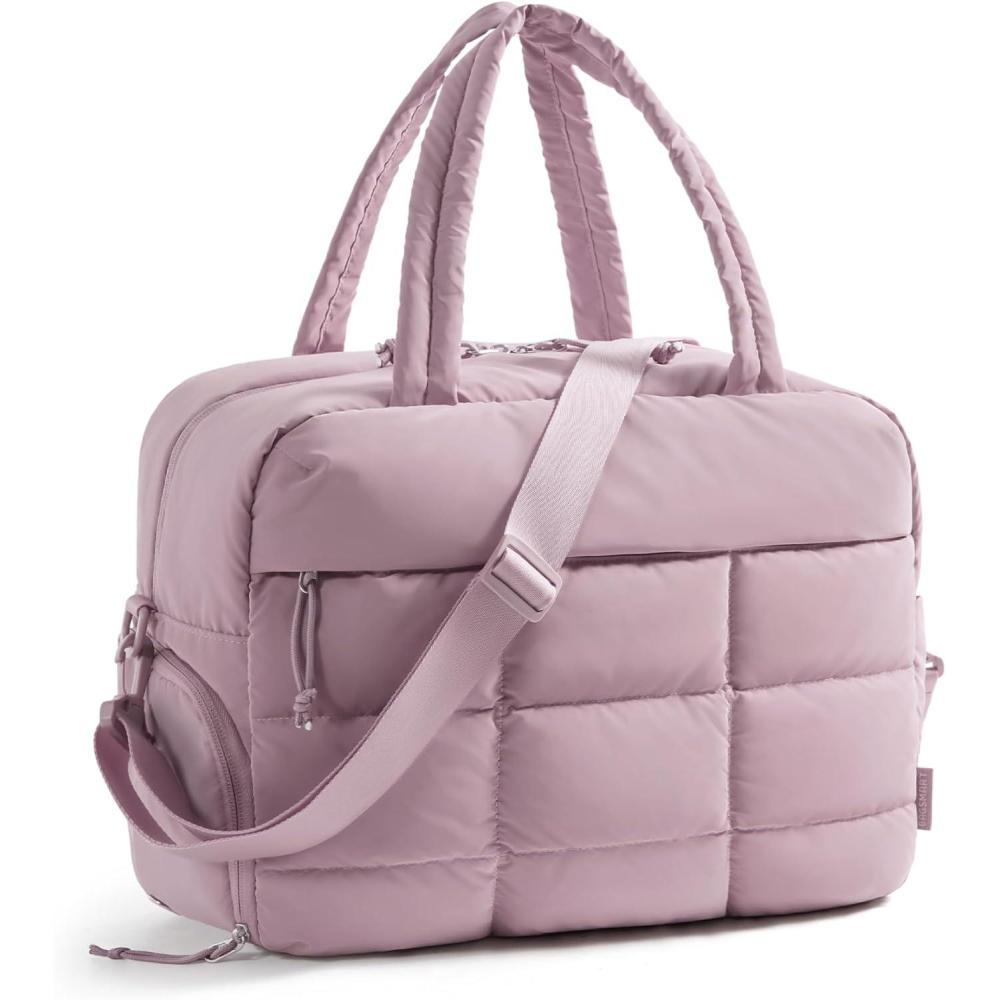 image:imageBAGSMART Large Gym Bag for Women Carry on Travel Duffel Bag Waterresistant Weekender with Shoe Compartment for Gym Travel Work ClassicPurple