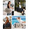 BAGSMART Large Gym Bag for Women, Carry on Travel Duffel Bag, Water-resistant Weekender with Shoe Compartment for Gym Travel Work, Classic(Khaki)