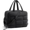 BAGSMART Large Gym Bag for Women, Carry on Travel Duffel Bag, Water-resistant Weekender with Shoe Compartment for Gym Travel Work, Classic(Black)