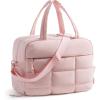 BAGSMART Large Gym Bag for Women, Carry on Travel Duffel Bag, Water-resistant Weekender with Shoe Compartment for Gym Travel Work, Classic(Light Pink)