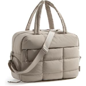 BAGSMART Large Gym Bag for Women, Carry on Travel Duffel Bag, Water-resistant Weekender with Shoe Compartment for Gym Travel Work, Classic(Camel)