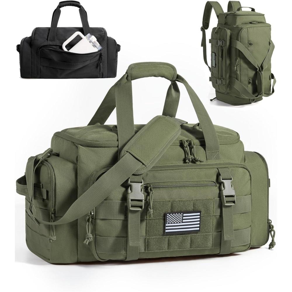 image:imageBAGSMART 4IN1 Gym Bag for Women TSA Lightweight Duffle Bag for Travel with Shoe Compartment amp Wet Pocket 30L Carry On Weekender Bags for WomenWater Resistant Travel Duffel BackpackCamelDOlive Drab