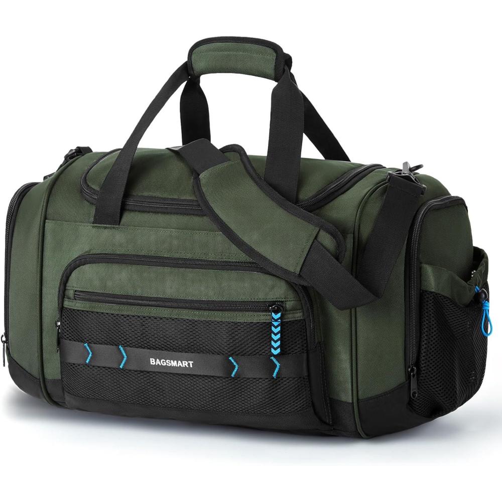 image:imageBAGSMART 4IN1 Gym Bag for Women TSA Lightweight Duffle Bag for Travel with Shoe Compartment amp Wet Pocket 30L Carry On Weekender Bags for WomenWater Resistant Travel Duffel BackpackCamelGreen