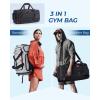 BAGSMART Gym Bag for Women & Men, 35L Sports Travel Duffel Bag with Shoe Compartment，Anti-Theft Carry On Weekender Bag for Airplane, Water Resistant Workout Overnight Backpack for Travel Gym,Grey(Black)