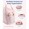 BAGSMART Personal Item Travel Bag For Spirit Airlines, 23L Lightweight Gym Bag for Women Foldable Duffle Bag Weekender Overnight Bag for Travel, Gym(Pink)