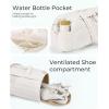 BAGSMART Puffer Gym Bag for Women, Lightweight Duffel with Shoe Compartment, Weekender Bags with Wet Pocket, Workout Overnight Carry on for Travel, Beige(Camel)