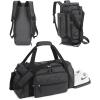 BAGSMART 4-IN-1 Gym Bag for Women, TSA Lightweight Duffle Bag for Travel with Shoe Compartment & Wet Pocket, 30L Carry On Weekender Bags for Women,Water Resistant Travel Duffel Backpack,Camel(E-Black)