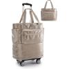 BAGSMART Rolling Duffle Bag with Wheels, 48L Expandable Carry on Luggage Bag, Large Tote with Detachable Wheels for Travel Grocery Moving, Black(Camel)
