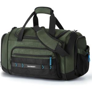 BAGSMART 4-IN-1 Gym Bag for Women, TSA Lightweight Duffle Bag for Travel with Shoe Compartment & Wet Pocket, 30L Carry On Weekender Bags for Women,Water Resistant Travel Duffel Backpack,Camel(Green)