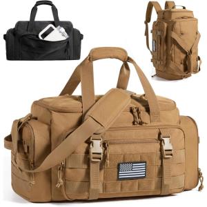 BAGSMART 4-IN-1 Gym Bag for Women, TSA Lightweight Duffle Bag for Travel with Shoe Compartment & Wet Pocket, 30L Carry On Weekender Bags for Women,Water Resistant Travel Duffel Backpack,Camel(C-Desert Khaki)
