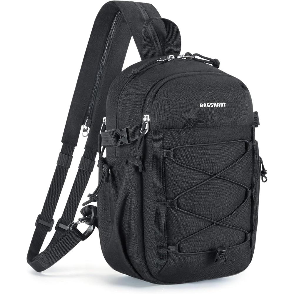 image:imageBAGSMART Small Crossbody Sling Bag Crossbody Daypack Chest Shoulder Bag Hiking Small Backpack for Casual Travel SportBlack