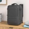 BAGSMART 37L Compression Travel Backpack, Expandable Carry On Backpack with Packing Cubes, Water Resistant Weekender Backpack Fits 17 Inch laptop, Luggage Daypack with Shoe Bag, Grey(Obsidian Black)