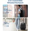 BAGSMART 37L Compression Travel Backpack, Expandable Carry On Backpack with Packing Cubes, Water Resistant Weekender Backpack Fits 17 Inch laptop, Luggage Daypack with Shoe Bag, Grey(Obsidian Black With Wheels)